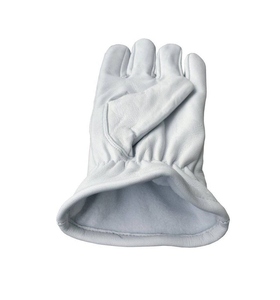 Gants de cérémonie en cuir blanc Premium Master Mason pour écran tactile, brodés de croix et de compas, accessoires d'hiver - Product Image 2