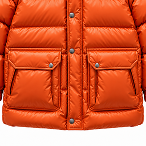 Chaqueta acolchada de poliéster transpirable gruesa Boying Winter White con cuello alto y capucha para hombre, estilo Hip Hop, con cremallera, ODM OEM - Product Image 4