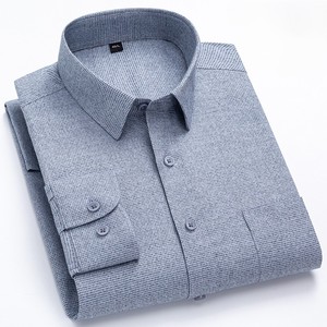 Camisa de Vestir de Manga Larga para Hombre, con Estampado Heather, Cierre de Botones, Corte Entallado, 100% Algodón, Cuello Clásico, Formal, para Negocios - Product Image 5