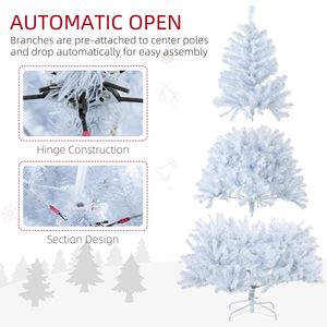 Albero di Natale Artificiale Preilluminato Alto 1,8 Metri con 638 Rami e 220 Luci LED Bianco Caldo, Funzione di Apertura Automatica, Decorazione Natalizia - Product Image 4