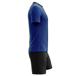 Uniforme de Balonmano Personalizado para Hombre, Color Azul y Negro a Rayas, 100% Poliéster, Impresión por Transferencia de Calor, Cuello en V, Secado Rápido - Product Image 2