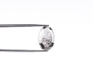 Diamante Ovalado Negro Sal y Pimienta de 3.0 Ct, Corte en Rodaja, Tamaño Personalizado, Diamante Sal y Pimienta de Laboratorio, Forma Ovalada, Precio al por Mayor - Product Image 1