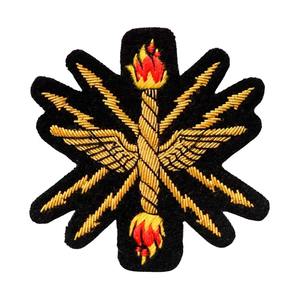 Patch brodé sur mesure en fil d'or pour blazer, motif de blason de poche en fil français, personnalisable pour vêtements, en matériau métallique - Product Image 1