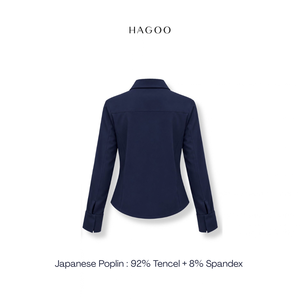 เสื้อเชิ้ตแขนยาวคอตั้งทรงหรูหรา รุ่น A8031 HAGOO สำหรับสุภาพสตรี เหมาะสำหรับใส่ทำงาน จำหน่ายจำนวนมาก - Product Image 2
