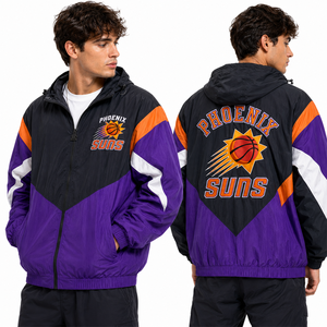 Chaqueta Deportiva Casual para Exteriores con Capucha y Cremallera Completa, Diseño Bicolor con Bloques de Color, Transpirable y Resistente a la Humedad, Manga Raglán - Product Image 6