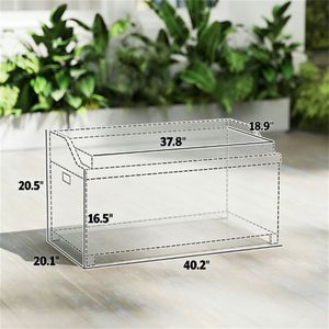 Sgabello Contenitore Rosso da Esterno con Piattaforma, Seduta Mobile Comoda per Uso Interno/Esterno - Product Image 6