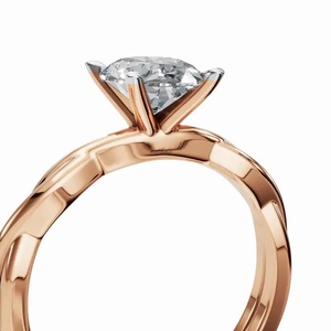 Elegante Anillo de Compromiso Solitario con Diamante Ovalado Cultivado en Laboratorio, Certificado por IGI, Oro 10K 14K 18K, Plata 925 935, para Regalo - Product Image 3