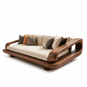 Sofá Cama de Madera de Teca Sólida de Lujo, Muebles Modernos para Salón, Villa, Hotel, Resort - Product Image 3