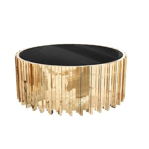 Classic Metal Coffee <b>Table</b> With Glass <b>Top</b> Timeless Design Durable Furniture For Living Room And Lounge Areas - Product Image 2