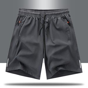 Shorts de sport pour homme, couleur unie, séchage rapide, avec cordon de serrage, taille mi-haute, poches, en polyester tissé, longueur courte - Product Image 4