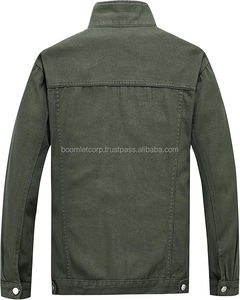 Boomletcorp Custom Men's Denim Jacket with <b>Stand</b> Collar High Street Style for Spring Autumn and Winter Season Supplements - Product Image 2