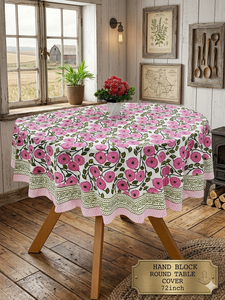 Factory Wholesale 40s Cotton Cambric <b>Round</b> Tablecloth Smooth Soft Fabric Durable Easy Maintenance <b>Table</b> <b>Cover</b> - Product Image 2
