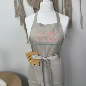 Tablier <span class=keywords><strong>de</strong></span> travail en lin pur pour artiste, tablier brodé avec nom, durable, confortable, <span class=keywords><strong>tenue</strong></span> esthétique pour <span class=keywords><strong>peintre</strong></span> avec poche - Product Image 1