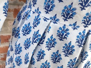 Bloque de mano impreso 100% algodón vestido indio Casual túnicas y vestido largo con decoración bordada" - Product Image 6