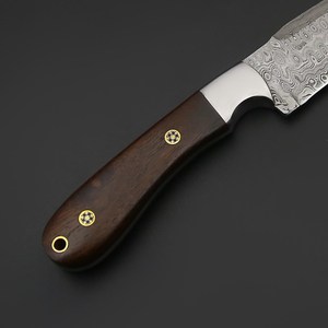 Cuchillo de Hoja Fija de Acero de Damasco, Espiga Completa, para Caza y Desollado, OEM, Industrial, para Camping y Exteriores, con Funda - Product Image 5