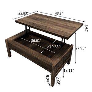 Tavolino da Caffè Moderno Artigianale con Piano Sollevabile, Minimalista Nordico Quadrato in MDF Effetto Marmo, Pieghevole con Contenitore per Arredamento Soggiorno - Product Image 4