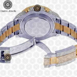 Montre de luxe pour homme Charm_Jewells avec diamants, boîtier en acier inoxydable doré, mouvement mécanique analogique, cadran de 40 mm, chronographe tendance 10 - Product Image 5