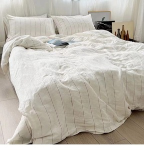 Offre Spéciale Prix Bas Ensemble de Literie en Lin Pur 100% Lavé à la Pierre avec Fermeture à Nouer, Housse de Couette et 2 Taies d'Oreiller - Product Image 5