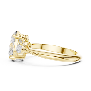 Bague de fiançailles en or jaune 14 carats avec diamant de laboratoire ovale 3 carats E VS1, certifiée IGI, idéale pour les mariages et les cadeaux d'anniversaire – Meilleure vente - Product Image 4