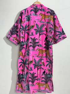 Bata Kimono de Terciopelo con Estampado de Animales de la Selva para Mujer, Larga, de Manga Larga, Cuello en V, Informal, de Invierno, de Lujo, Lavable a Máquina - Product Image 5