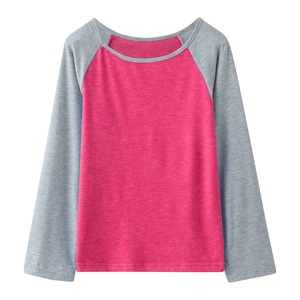 T-shirts à manches longues raglan pour enfants, t-shirts confortables pour tout-petits, garçons et filles, 100% coton, t-shirts raglan, t-shirts à col rond pour enfants - Product Image 5