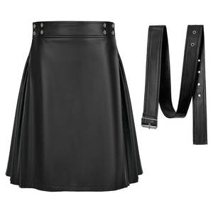 Kilts écossais utilitaires pour hommes, jupes plissées gothiques vintage, kilts traditionnels en cuir à taille haute - Product Image 1
