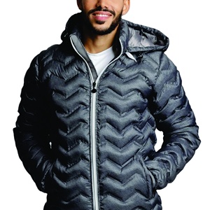 Classic Men's Waterproof Breathable Black V-neck Puffer Jacket Lightweight Winter Casual Streetwear <b>Covered</b> <b>Button</b> Closure - Product Image 2