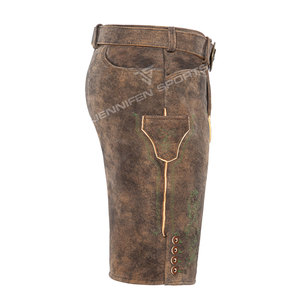 Bavarian Custom Men's Lederhosen Authentic German Design Above Knee Shorts Cowhide Suede Leather <b>Oktoberfest</b> <b>Costume</b> - Product Image 3
