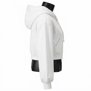 Hoodies courts pour femmes de haute qualité, faits sur mesure, en coton 100 %, légers - Product Image 2