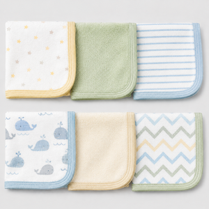 Rehma Baby Wear Soft 100% Cotton Baby Washcloth Set Infant Face Towels Absorbent Gentle Cleaning Cloths for Newborns - Product Image 6