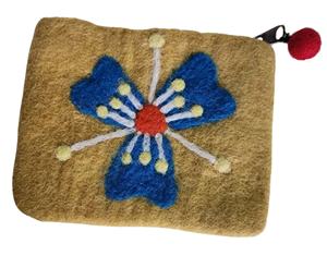 Handmade Vintage Style Coin <b>Purse</b> <b>for</b> <b>Girls</b> Stylish Flower Needling Design High Quality Felt Wool Mini Fashionable Wallet Zipper - Product Image 1