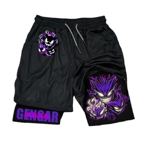 Pantalones cortos de rendimiento Anime 2 en 1 al por mayor | Pantalones cortos de entrenamiento para correr con logotipo personalizado con compresión de bolsillo interior Proveedor OEM - Product Image 2