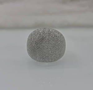 Bague Hip Hop en Moissanite Taille Ronde, Bague Pinky Iced Out, Bague Cocktail Bustdown Personnalisée, en Argent Sterling 925, Bijou de Marié - Product Image 1