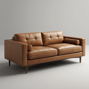 โซฟาหนังวัวแท้สไตล์ร่วมสมัย ดีไซน์พนักพิงแบบตุ๊ฟท์ พร้อมหมอนตกแต่ง สำหรับเฟอร์นิเจอร์ตกแต่งภายในสุดหรู - Product Image 1