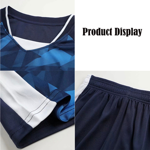 Custom Sublimation Soccer Jersey Set <b>Navy</b> Team Name Football Uniform Breathable 100% Polyester Sportswear - Product Image 6