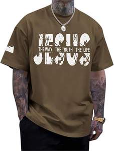 T-shirt graphique surdimensionné inspirant pour hommes, 100% coton, tissu peigné - Product Image 2