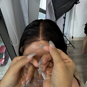 Precio al por mayor 100% Peluca de encaje humano vietnamita virgen cruda trama profunda ondulado Color Natural Super doble extensiones de cabello dibujado - Product Image 2