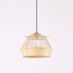 Lámpara de mimbre hecha a mano de estilo moderno, lámpara de bambú Natural, lámpara de granja, cubre luz colgante para restaurante, decoración del hogar - Product Image 4