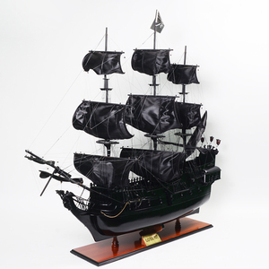 T381 - Maqueta de Barco de Perlas Negras de Madera Hecha a Mano, Gran Velero Pirata Vietnamita, Decoración para el Hogar, 140Lx38.5Wx127H cm - Product Image 2