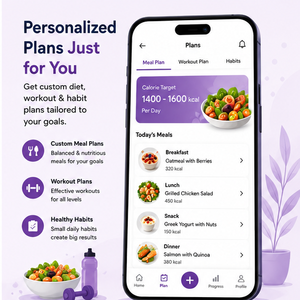 Application mobile de programme de perte de poids intelligent, suivi des objectifs de remise en forme et de nutrition, plans personnalisés, compatible Android, iOS et web - Product Image 2