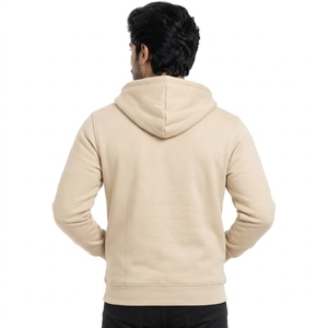Sweat-shirt à capuche zippé pour homme, texture douce, coupe confortable, léger, décontracté, en tissu mélange coton et polyester - Product Image 2