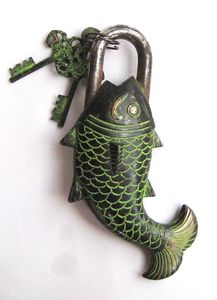 Antique Gold Brass <b>Padlock</b> Eco Friendly Powder Coated Durable Security Door Lock Custom Size Available - Product Image 4