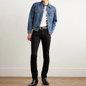 Wholesale OEM Service Customized Design Men's Denim <b>Jacket</b> with Front Logo Eco-Friendly & Breathable Loose Fit - Product Image 3