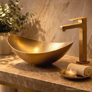 Artisan Crafted Brass Wash <b>Basin</b> Luxury Bathroom Bowl Sink Durable Handmade Premium Decorative Countertop Vanity Collection - Product Image 2