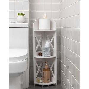 Estante Esquinero Minimalista, Organizador de Almacenamiento Impermeable para Baño, Soporte para Papel Higiénico para Espacios Pequeños, Color Blanco - Product Image 1