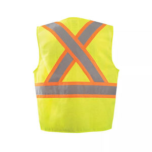 Chaleco de Seguridad de Alta Visibilidad, Malla Reflectante Amarilla y Naranja, Ropa de Trabajo con Bolsillos y Cierre de Cremallera - Product Image 3