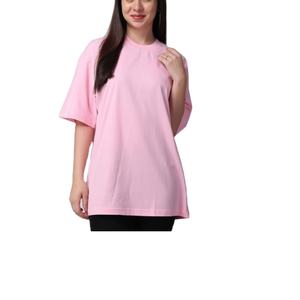 Camiseta de Algodón de Manga Corta y Cuello Redondo para Mujer, Talla Grande, Color Sólido, con Logotipo Personalizado, Proveedor Mayorista de BD - Product Image 5