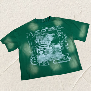 เสื้อยืดคอกลมแขนสั้นลายจุดสีเขียวผ้าถักทรงพอดีตัวลำลอง - Product Image 5