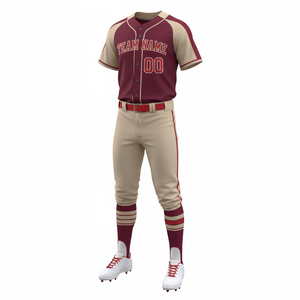 Uniforme de Béisbol Personalizado 100% Poliéster Transpirable, Camiseta y Pantalón de Alta Calidad, Impresión Sublimada, Secado Rápido, Cuello en V, Ropa Deportiva - Product Image 1