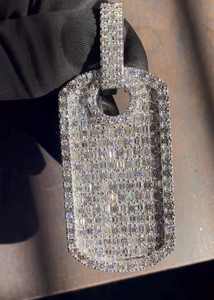 Colgante Personalizado con Diamantes VVS Corte Esmeralda, Plata 925, Joyería Hip Hop, Colgante para Rapper, Ideal para Regalo - Product Image 5